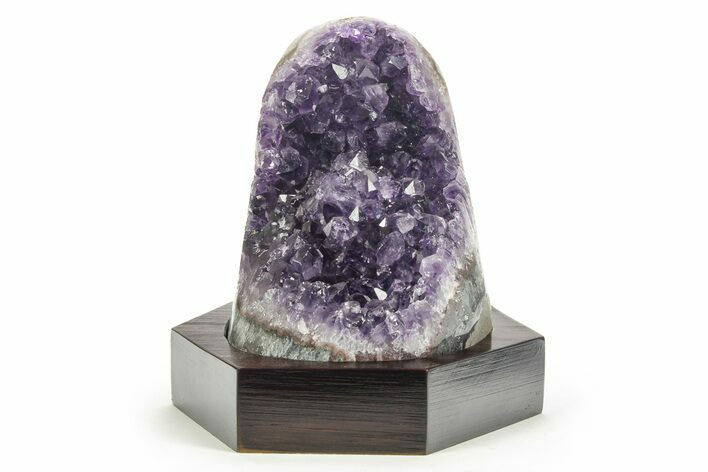 Amethyst Cluster With Wood Base - Uruguay #232602